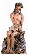 Christ de pitié, (seconde moitié du XVè) en chêne peint.