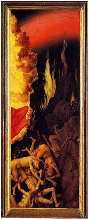 A l'opposé, les pêcheurs, tous ceux et celles qui refusent de suivre la parole du Christ, s'enfoncent dans les ténèbres de l'Enfer.