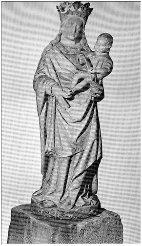 Vierge en pierre polychrome (XVè)