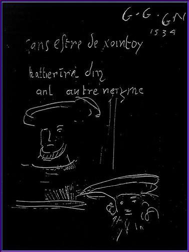 Deux portraits, dans la galerie. (négatif)